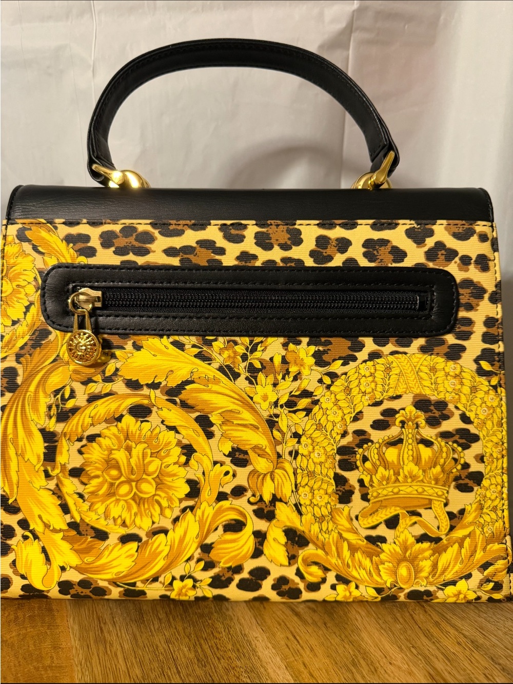 Vintage Gianni Versace Baroque Leopard Medusa Top Handle Bag Strap - Picture 3 of 10